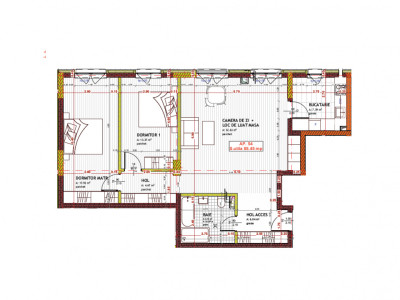 Apartament cu 3 camere , semifinisat cu suprafata de 88,45 mp zona Tineretului 