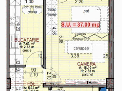 Apartament 1 cameră decomandat, FINISAT NOU, bloc nou, zona Terra 