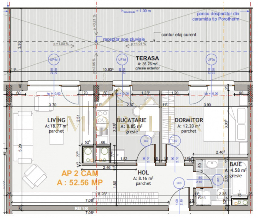 Apartament 2 camere decomandate, terasă mare, bloc nou, zona Eroilor