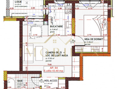 Apartament 2 camere, semifinisat, bloc nou, zona Tineretului 
