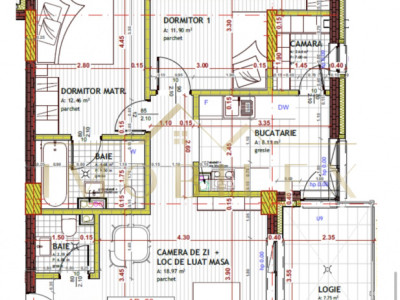 Apartament 3 camere, 2 băi, semifinisat, zona Tineretului 