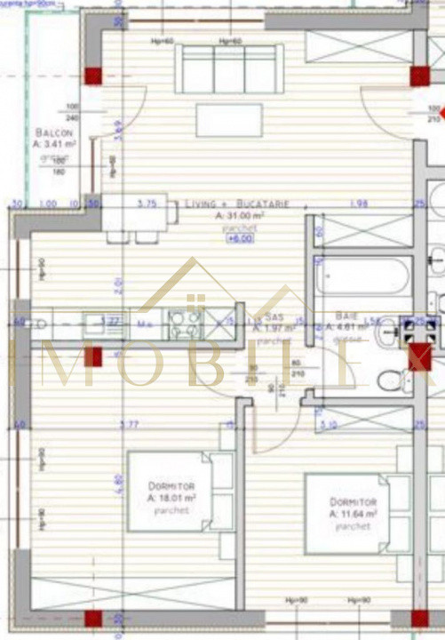 Apartament 3 camere, 67mp, mobilat lux, zona Teilor 