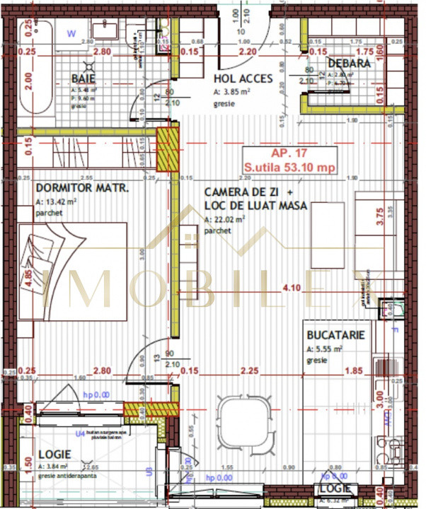 Apartament spațios 2 camere 53mp, semifinisat, TVA inclus 