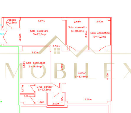 Spatiu comercial de 121 mp  si 4 locuri de parcare pe Calea Turzii 