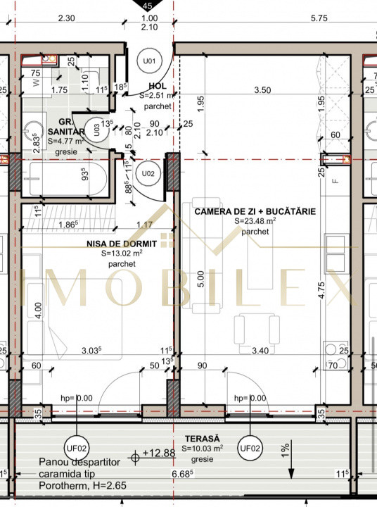 Apartament FINISAT NOU, 2 camere, terasă, Eroilor albe 