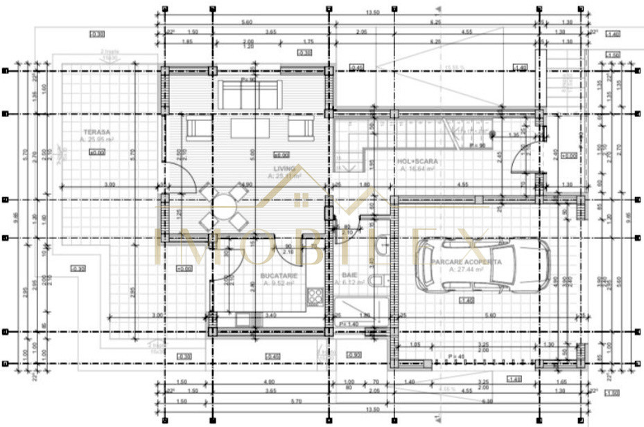 Casă individuală semifinisată, 150mp, teren 700 mp, Chinteni 