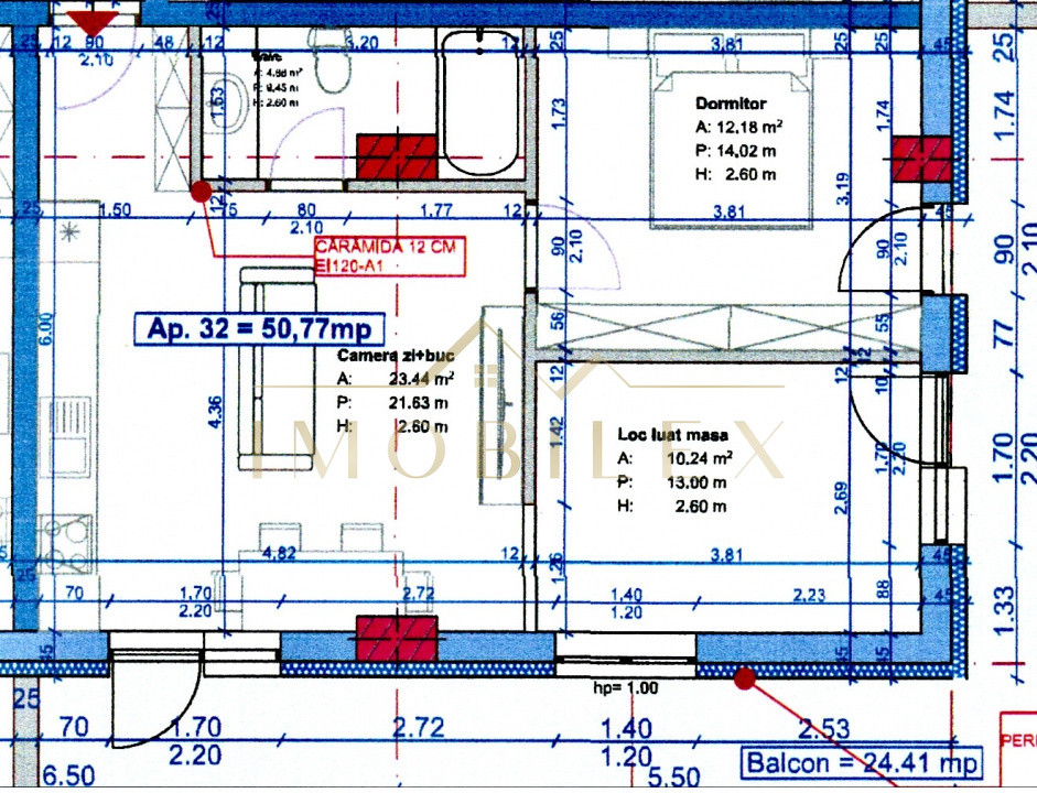 Apartament 3 camere, terasa 24 mp, semifinisat, bloc nou, zona Terra
