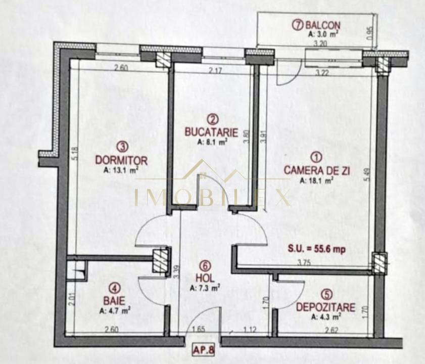  Apartament NOU, 2 camere decomandate, 55 mp