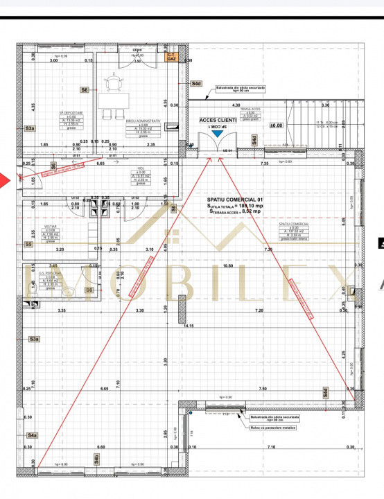Spatiu comercial NOU,pretabil cabinete,birouri ,comercial 189 mp