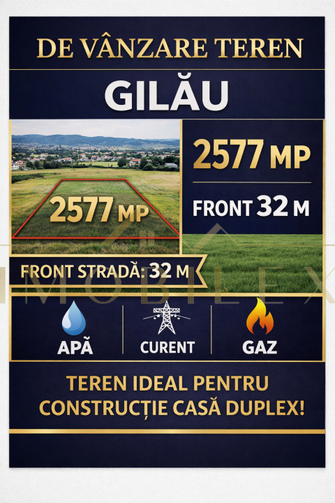 Teren intravilan, 2577mp, investiție construcții case, zona Gilău 