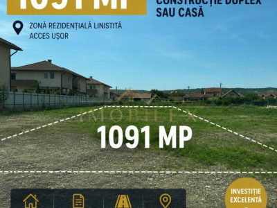 Teren intravilan construcții 1091 mp, zona central Horea Apahida 