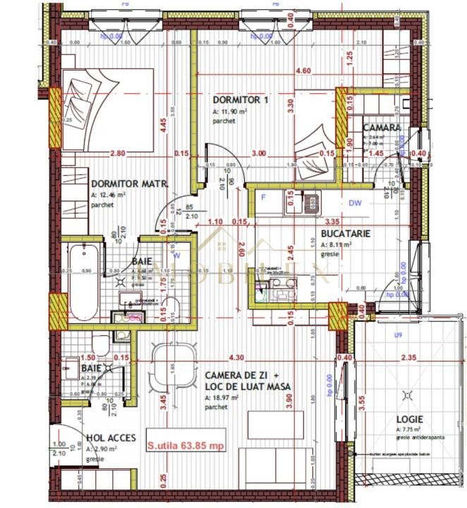 Apartament spațios 3 camere ,2 băi,bloc Nou , zona Tineretului 