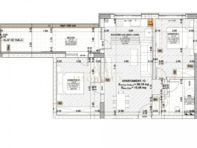Apartament 3 camere,semifinisat bloc nou,lift,Eroilor/Porii 