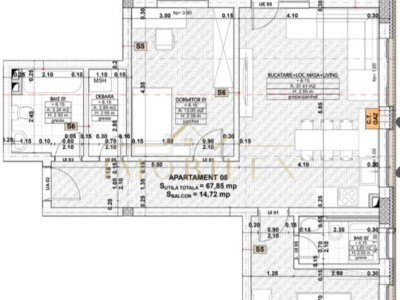 Apartament cu 3 camere,Eroilor/Porii bloc Nou,lift