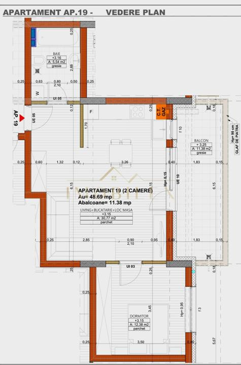 Apartament cu 2 camere,Cetatii