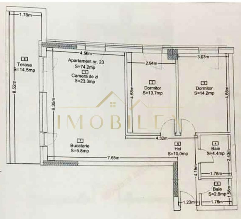 Apartament spațios 74 mp, 3 camere,terasă, bloc nou, Zorilor Cluj