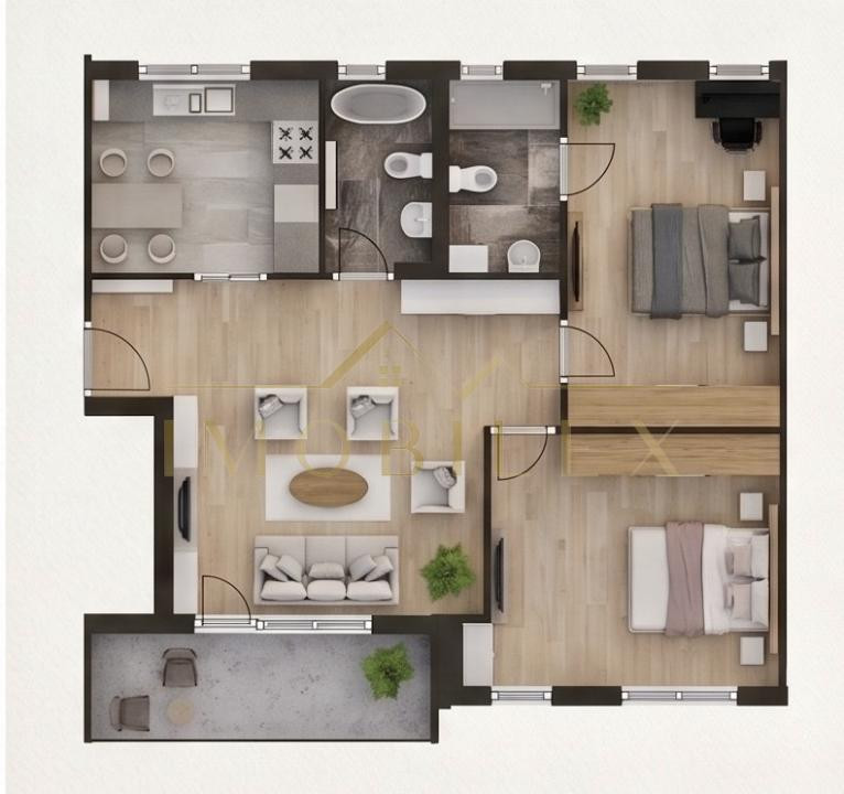 Apartament 3 camere, 2 băi, zona Cetatii 