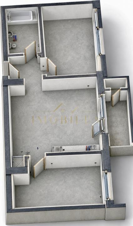 Apartament 3 camere, semifinisat, bloc nou, zona Bmw-Vivo