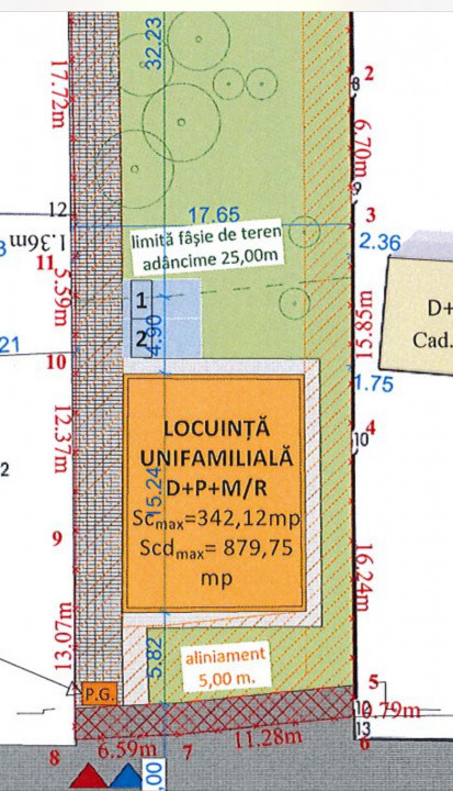 Teren intravilan 1000 mp, zona Dâmbul Rotund 