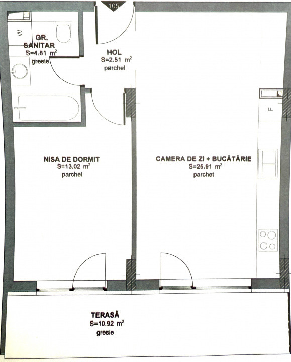 Apartament FINISAT NOU, 2 camere, terasa, bloc nou, Eroilor, 