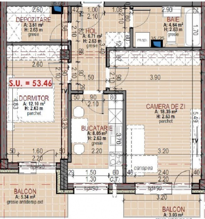 Apartament 2 camere decomandate, 53mp, FINISAT NOU, zona Terra 