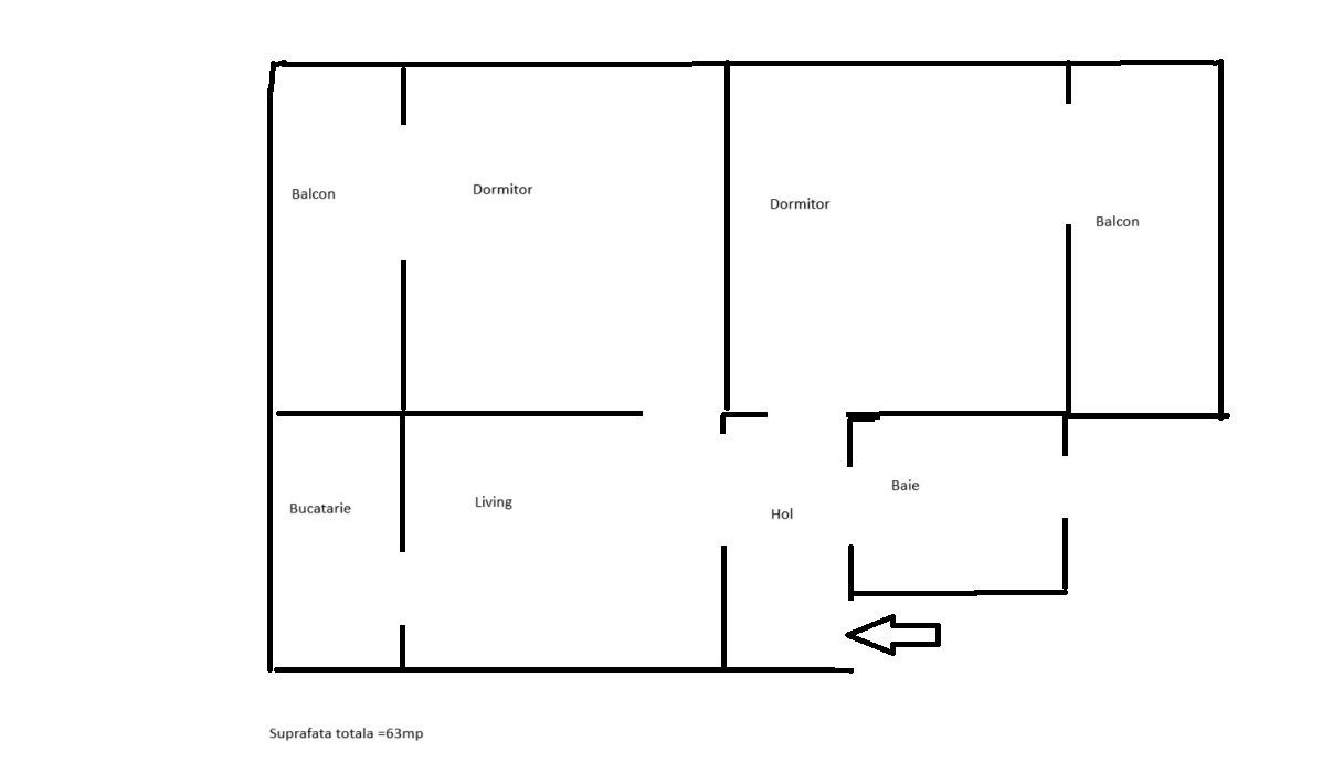 Apartament 3 camere, mobilat, utilat, zona Porii